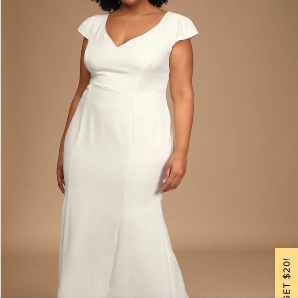 Lulus Cap Sleeve Wedding Dress White